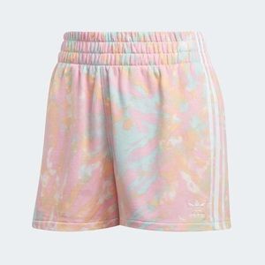 ADIDAS WOMEN'S 3-STRIPES SHORTS, MULTICOLOR / WHITE / TRUE PINK / VAPOUR BLUE